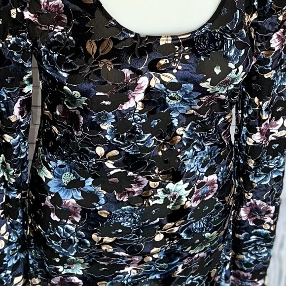 Free People Velvet Burnout Bodycon Floral Dress - Picture 12 of 13